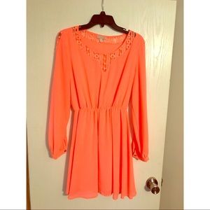 Neon orange dress, gently used.